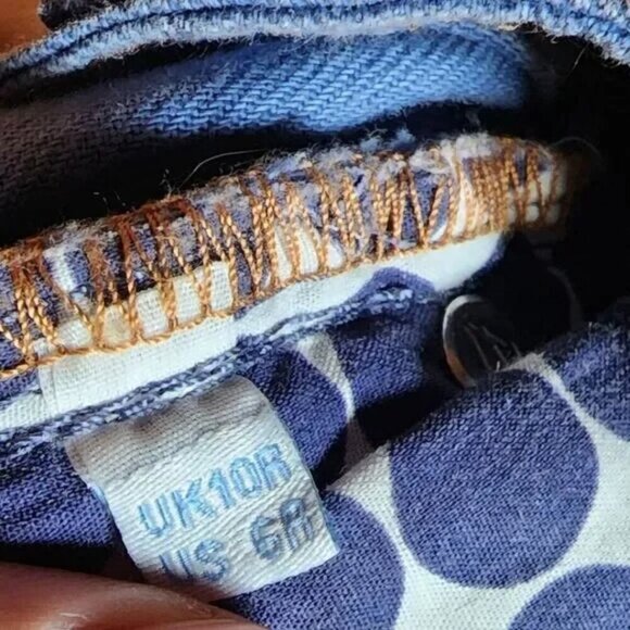 Boden Women's Skinny Jeans Blue Polka Dot Size 6 Pants mid rise cotton stretchy - Picture 7 of 7